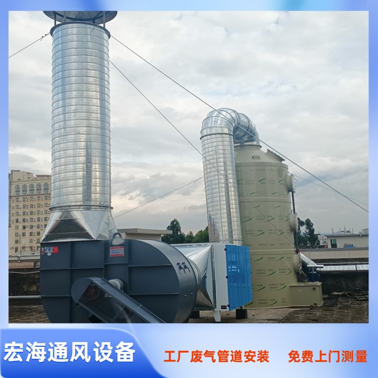 抚州工厂车间环保喷淋塔除尘设备安装工程案例